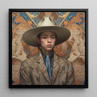 Angel - Latinx Transgender Cowboy Framed Canvas - 28’’x28’’