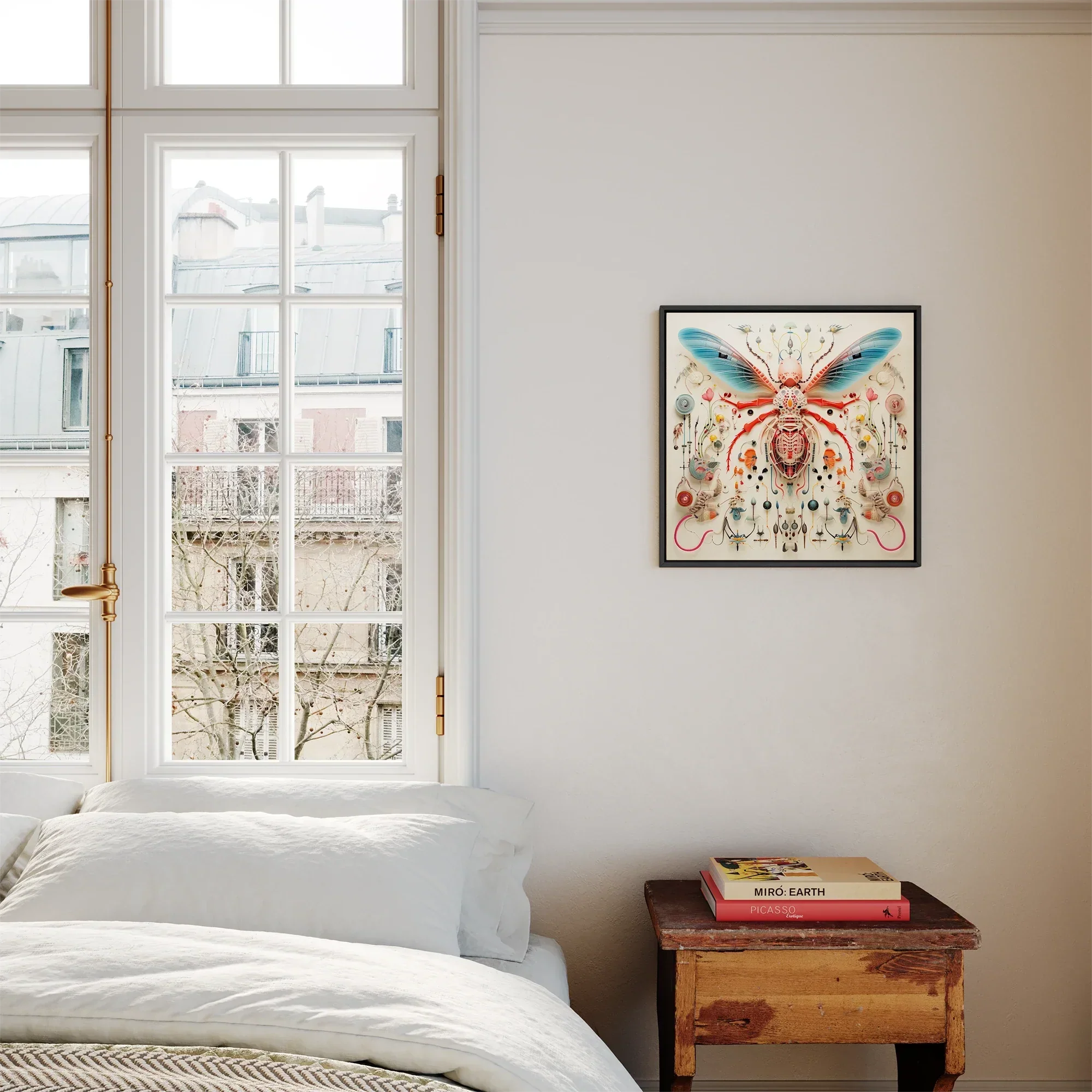 Angel Muff Wasp - Alien Insect Taxonomy Framed Canvas, Framed Insect Artwork