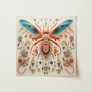 Angel Muff Wasp - Alien Species Insect Taxonomy Art Print / Canvas, 12x12’’ / 31x31cm / Unframed / no Border, Posters Prints & Visual