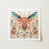 Angel Muff Wasp - Alien Species Insect Taxonomy Art Print / Canvas Vibrant Intricately Crafted Paper Quilled Artwork Translucent, Prints