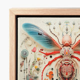 Detailed Mixed-media Artwork Vibrant Insect Translucent Blue Wings Angel Muff Wasp, Alien, Taxonomy