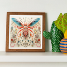 Angel Muff Wasp - Alien Species Insect Taxonomy Art Print, Framed Artwork Colorful Stylized Insect Moth Intricate Patterns