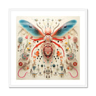 Angel Muff Wasp - Alien Species Insect Taxonomy Art Print, Symmetrical Butterfly-like Insect Red Blue Cream Colored Wings