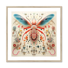 Angel Muff Wasp - Alien Species Insect Taxonomy Art Print, Symmetrical Butterfly-like Insect Red Blue Wings Decorated Ornate