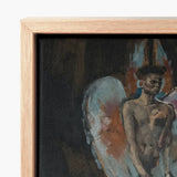 Framed Canvas Painting Dark-toned Expressive Portrait Angelic Figure Christian Bérard Stages