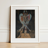 The Angel of Sodom - Christian Berard Art Print / Canvas White-framed Artwork Painted Figure Textured Wings Muted Blues Bérard Stages,