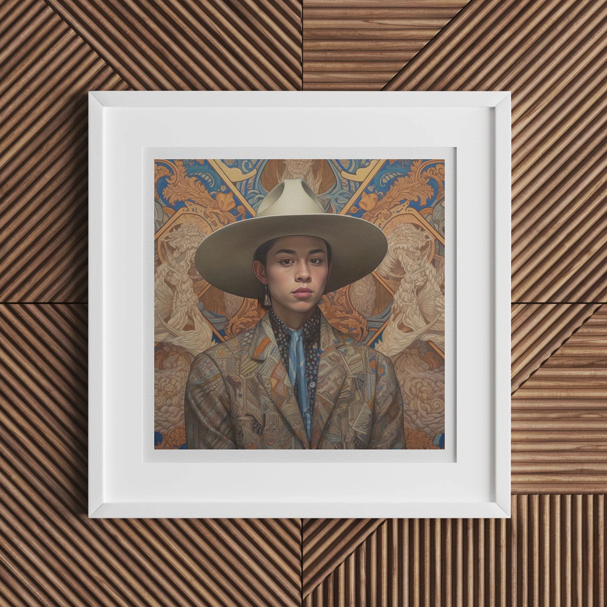 Angel The Transgender Cowboy - F2m Dandy Latinx Outlaw Art - 20’x20’ - Posters Prints & Visual Artwork - Aesthetic Art