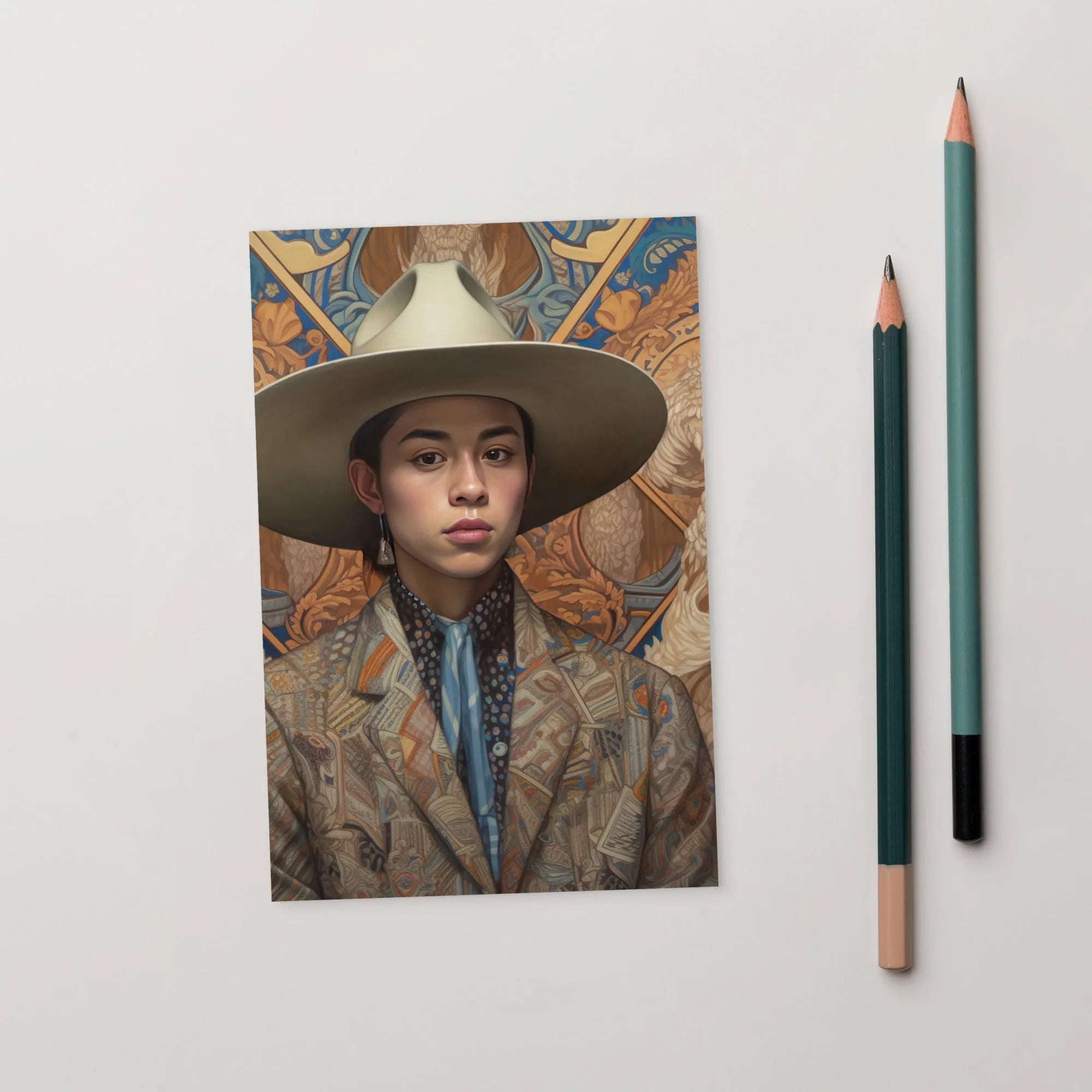 Angel The Transgender Cowboy - F2m Dandy Latinx Outlaw Art - 4’x6’ - Posters Prints & Visual Artwork - Aesthetic Art