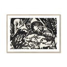 Animal Legend - Franz Marc Expressionist Woodcut Art Print, Black White Woodcut Print Animals Dynamic Abstract Style
