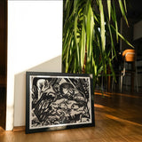 Animal Legend - Franz Marc Expressionist Woodcut Art Print / Canvas Framed Black White Artwork Intricate Nature Scene Animals Franz Marc’s