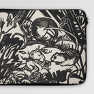 Animal Legend - Franz Marc Woodcut Art Laptop Sleeve, Laptop Sleeve Black White Abstract Expressionist Design Organic