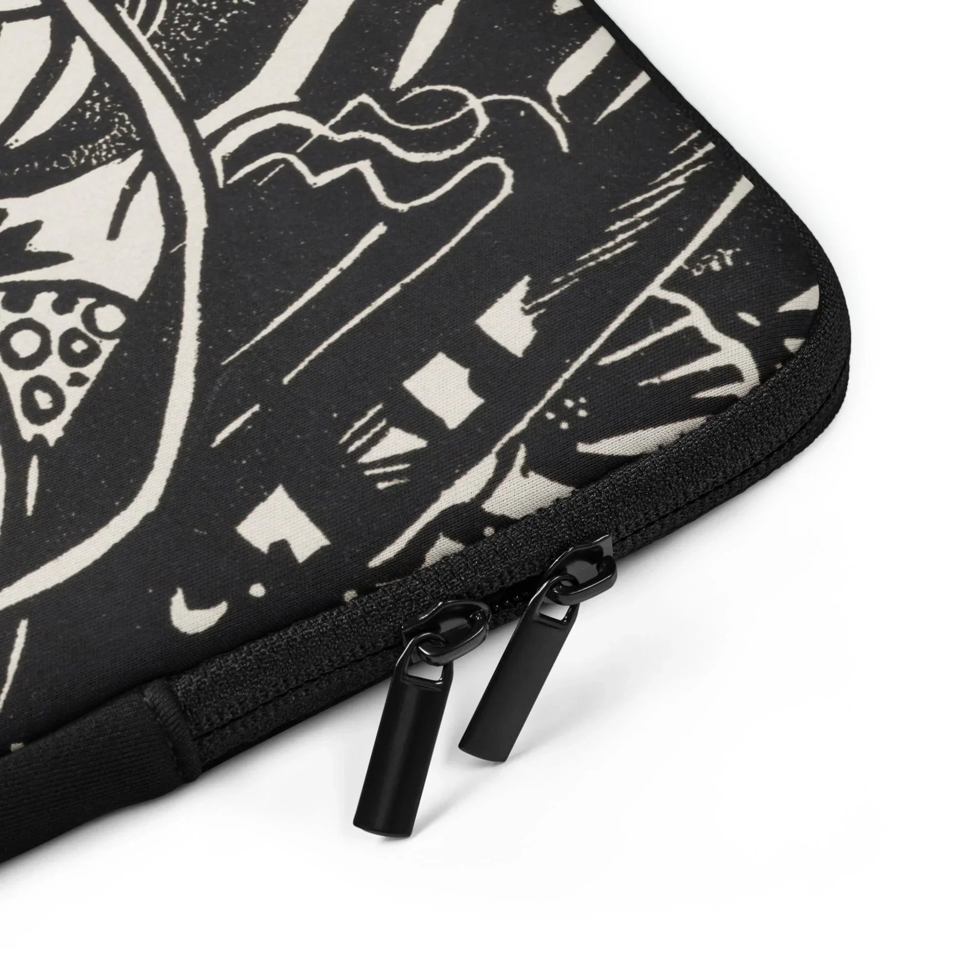 Animal Legend - Franz Marc Woodcut Art Laptop Sleeve, Zippered Laptop Sleeve Abstract Black White Graphic Design