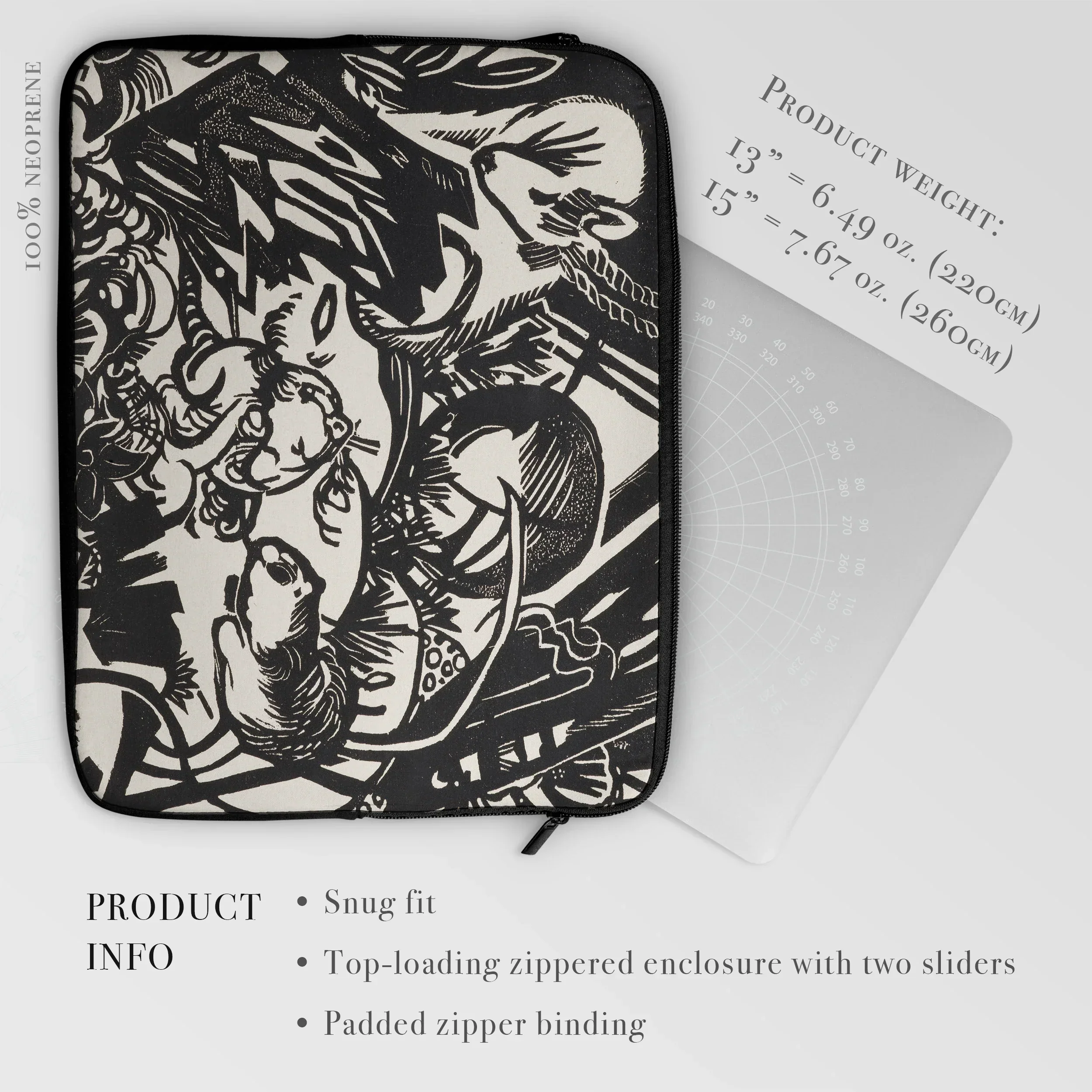 Animal Legend - Franz Marc Woodcut Art Laptop Sleeve