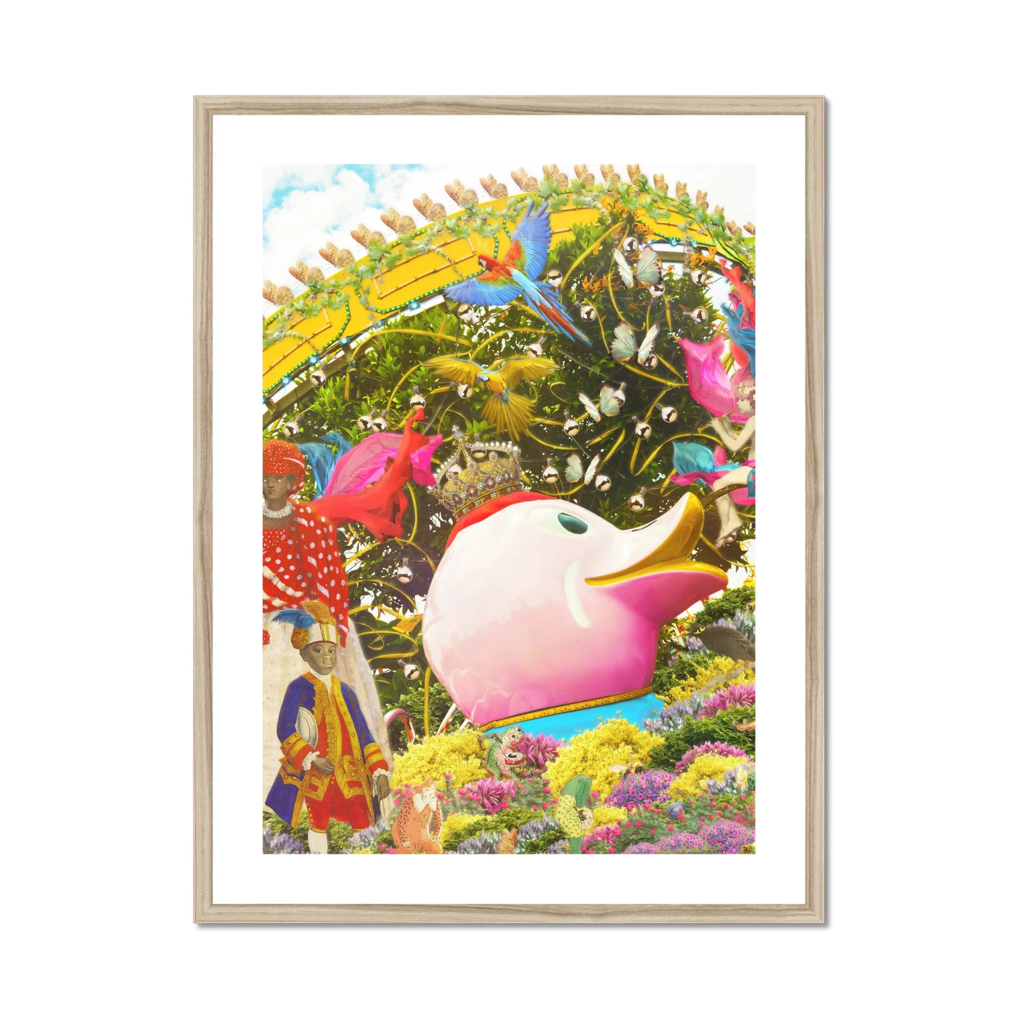 Another Day of Sun - Carnival Collage Art Print, Framed Whimsical Collage
