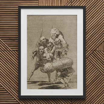 What one does to Another - Francisco De Goya Art Print, 20x30’’ / 51x76cm / Black Frame / 2’’ Matboard, Framed Print Macabre Skeletal