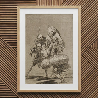 What one does to Another - Francisco De Goya Art Print, 20x30’’ / 51x76cm / Natural Frame / 2’’ Matboard, Framed Artwork Skeletal Figures