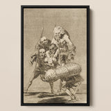 What one does to Another - Francisco De Goya Art Print / Canvas Black-framed Artwork Detailed Skeletal Figures Dramatic Poses Goya Art
