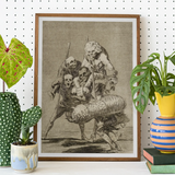 What one does to Another - Francisco De Goya Art Print / Canvas Framed Print Four Skeletal Figures Bundle Goya Art Print, Bodies Pile,