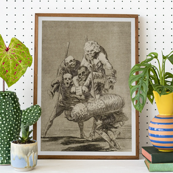 What one does to Another - Francisco De Goya Art Print / Canvas Framed Print Four Skeletal Figures Bundle Goya Art Print, Bodies Pile,