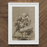What one does to Another - Francisco De Goya Art Print / Canvas Framed Skeletal Figures Macabre Scene Goya Art Print, Bodies Pile, Moving
