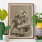 What one does to Another - Francisco De Goya Art Print, Framed Print Four Skeletal Figures Bundle