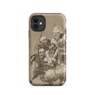 What one does to Another - Francisco De Goya Iphone Case, 11 / Matte, Iphone Case Macabre Sketch Five Skeletal Figures Sheep