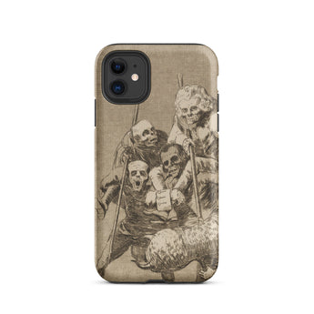What one does to Another - Francisco De Goya Iphone Case, 11 / Matte, Iphone Case Macabre Sketch Five Skeletal Figures Sheep