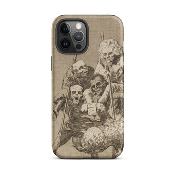 What one does to Another - Francisco De Goya Iphone Case, 12 Pro Max / Matte, Iphone Vintage-style Sepia-toned Illustration Skeletal