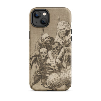 What one does to Another - Francisco De Goya Iphone Case, 14 Plus / Matte, Iphone Case Vintage-style Illustration Five Skeletal Figures