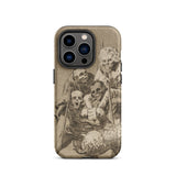 What one does to Another - Francisco De Goya Iphone Case, 14 Pro / Matte, Iphone Case Sepia-toned Macabre Illustration Skeletal Figures