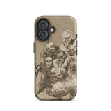What one does to Another - Francisco De Goya Iphone Case, 16 / Matte, Smartphone Case Vintage-style Illustration Five Skeletal Figures Sheep