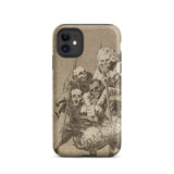 What one does to Another - Francisco De Goya Phone Case Iphone 11 / Matte Iphone Case Macabre Sketch Five Skeletal Figures Sheep Goya Case,