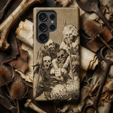 What one does to Another - Francisco De Goya Phone Case Textured Beige Phone Case Detailed Black-and-white Illustration Skeletal Goya