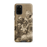 What one does to Another - Francisco De Goya Samsung Case, Galaxy S20 Plus / Matte, Smartphone Case Sepia-toned Illustration Skeletal