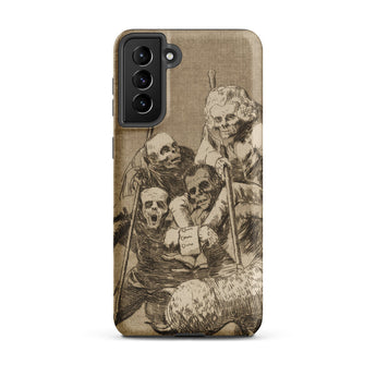 What one does to Another - Francisco De Goya Samsung Case, Galaxy S21 Plus / Matte, Smartphone Case Sepia-toned Macabre Illustration