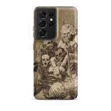 What one does to Another - Francisco De Goya Samsung Case, Galaxy S21 Ultra / Matte, Smartphone Sepia-toned Macabre Illustration Skeletal