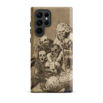 What one does to Another - Francisco De Goya Samsung Case, Galaxy S22 Ultra / Matte, Smartphone Case Sepia-toned Illustration Skeletal