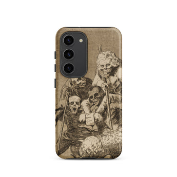What one does to Another - Francisco De Goya Samsung Case, Galaxy S23 / Matte, Smartphone Vintage Sepia-toned Illustration Skeletal Figures