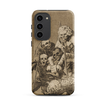 What one does to Another - Francisco De Goya Samsung Case, Galaxy S23 Plus / Matte, Brown Phone Case Vintage-style Illustration Skeletal