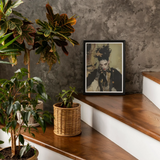 Antoine - Gay French Vampire Art Print, 12x16’’ / 31x41cm / Unframed, Framed Portrait Person Elaborate Hairstyle Wooden Surface Surrounded