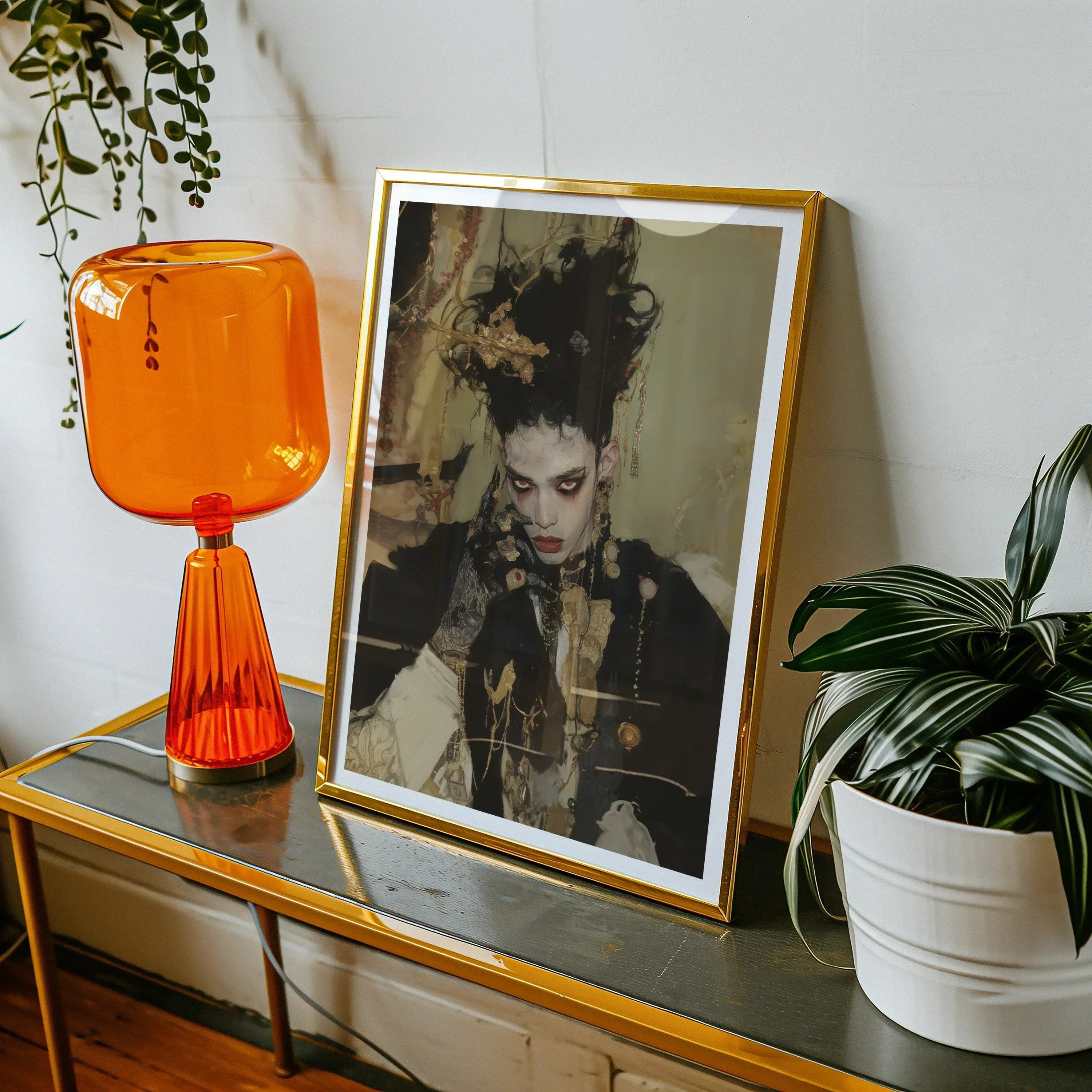 Antoine Gay French Vampire Art Print, 18x24’’ / 46x61cm / Unframed, Framed Black White Artistic Portrait Photograph Gold Frame