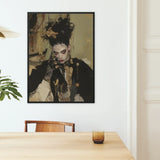 Antoine - Gay French Vampire Art Print / Canvas Black-framed Artwork Stylized Portrait Dark Ornate Hair Intricate Gay French Vampire,