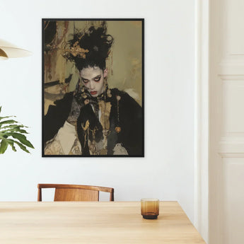 Antoine - Gay French Vampire Art Print / Canvas Black-framed Artwork Stylized Portrait Dark Ornate Hair Intricate Gay French Vampire,