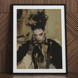 Antoine - Gay French Vampire Art Print / Canvas Black-framed Art Print White Mat Intricately Detailed Portrait Gay French Vampire, Vampire
