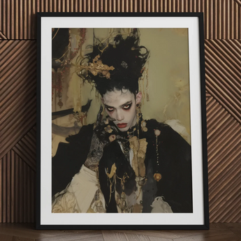 Antoine - Gay French Vampire Art Print / Canvas Black-framed Art Print White Mat Intricately Detailed Portrait Gay French Vampire, Vampire
