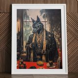 Anubis Modern Egyptian God Art Print, Framed