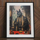 Anubis - Modern Egyptian God Art Print, 24’’x32’’ / Unframed, Framed Portrait Anthropomorphic Dog Dressed Ornate Robes Jewelry