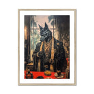 Anubis - Modern Egyptian God Art Print, Anthropomorphic Black Dog Victorian-style Formal Attire Jewelry