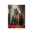 Anubis Modern Egyptian God Art Print, Anthropomorphic Jackal Dog Headed Figure Ornate Egyptian Style Clothing Jewelry