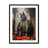 Anubis Modern Egyptian God Art Print, Black Jackal Headed Figure Victorian Style Clothing Jewelry